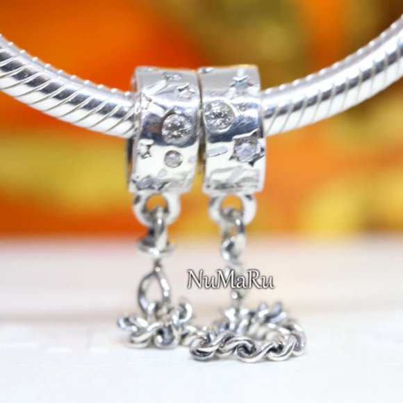 PANDORA Stars & Galaxy Safety Chain Charm 790011C01-05 - Picture 1 of 3